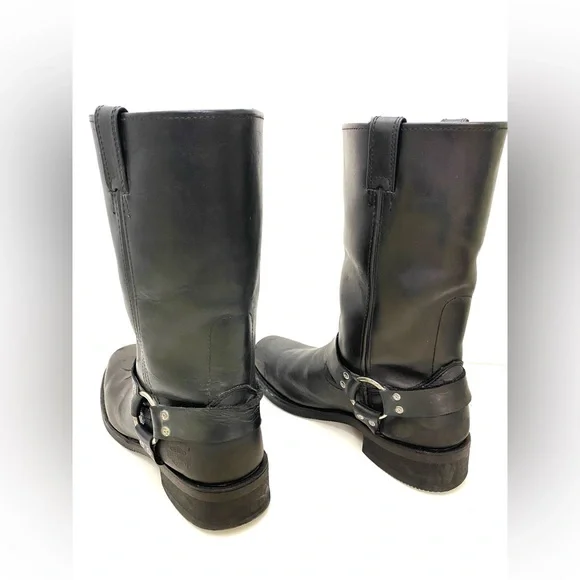 Harley-Davidson Mens Hustin 11-Inch Pull-On Harness Motorycle Black Boots D95354